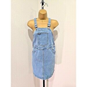 Vtg Wrangler Denim Overall Dress Jumper Small Mini Rockabilly Cowgirl Farm Rural